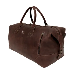 Weekender Travel Leather Duffle Bag – Tan Brown