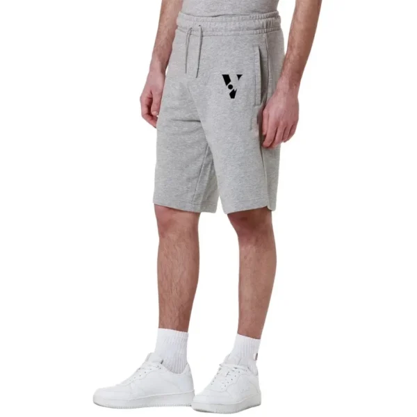 Grey Men’s Sport Street Shorts – Regular Fit Cotton Blend with Elastic Waistband