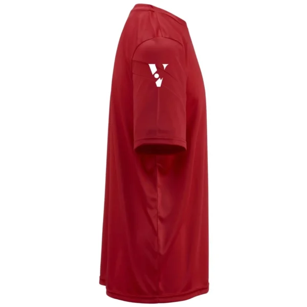 Red Men’s Football Active Shirt – Regular Fit with Mesh Sleeve Inserts