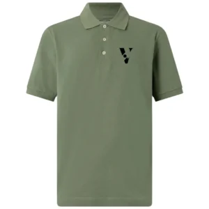 Olive Green Men’s Cotton Sportstyle Polo Shirt – Regular Fit, Signature Logo