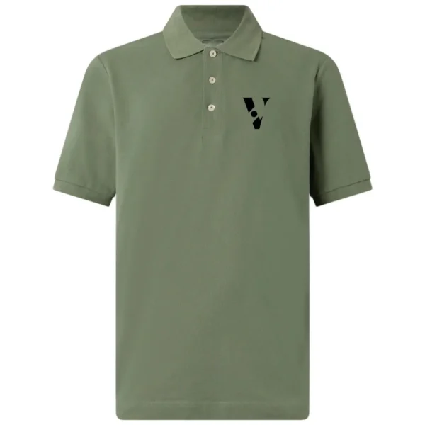 Olive Green Men’s Cotton Sportstyle Polo Shirt – Regular Fit, Signature Logo