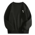 Round Neck Plain Fleece Sweatshirt – Cozy & Classic