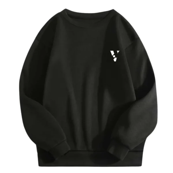 Round Neck Plain Fleece Sweatshirt – Cozy & Classic