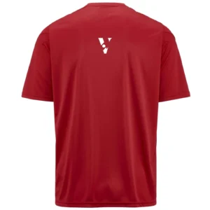 Red Men’s Football Active Shirt – Regular Fit with Mesh Sleeve Inserts
