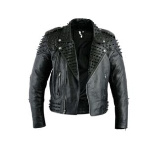 Black Studded Biker Jacket – Punk Moto Style