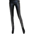 Black Spiked Leather Pants