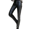 Black Spiked Leather Pants