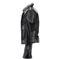 Men Black Spike Studded Jacket