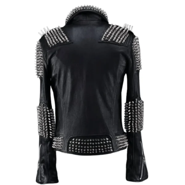 Men Black Spike Studded Jacket