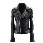 Men Black Spike Studded Jacket
