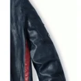 Men Blue Patch Biker Jacket 3-min