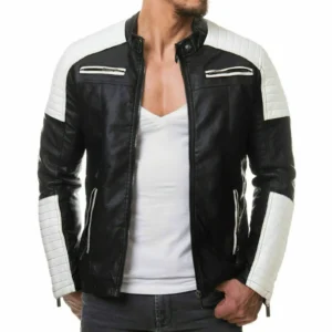 Men Classic Biker Leather Jacket