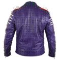 Men Spike Studded Leather Jacket