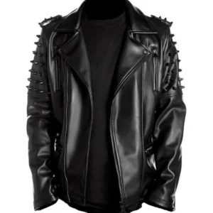 Men Studded Leather Jacket