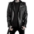 Men Studded Leather Jacket