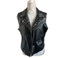 Men Studded Patch Leather Vest