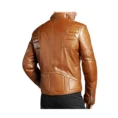 Men’s Brown Cowhide Leather Biker Jacket