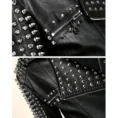Men’s Half Studded Punk Leather Jacket 3-min