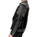 Men’s Half Studded Punk Leather Jacket 6-min