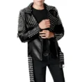 Men’s Half Studded Punk Leather Jacket 7-min