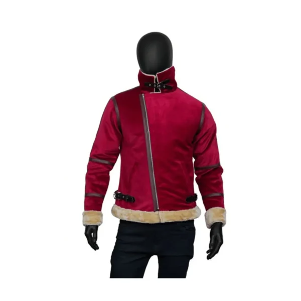 Men’s Leather Jacket with Artificial Fur