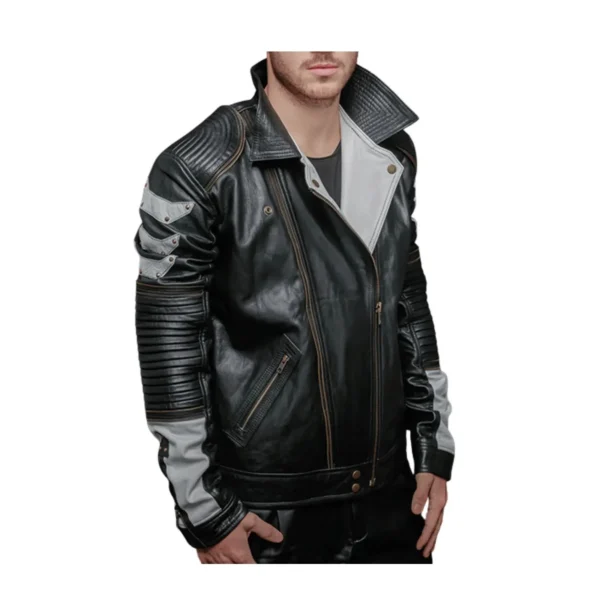 Men’s Metallic Black Biker Jacket-min Men’s Metallic Black Biker Jacket
