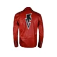 Men’s Red Cowhide Leather Motorcycle Jacket