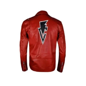 Men’s Red Cowhide Leather Motorcycle Jacket