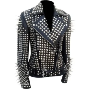 Women Heavy Studded Biker Jacket