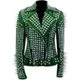 Women Heavy Studded Biker Jacket