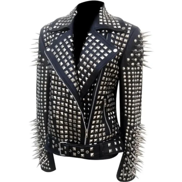 Women Heavy Studded Biker Jacket