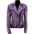 Women Heavy Studded Biker Jacket