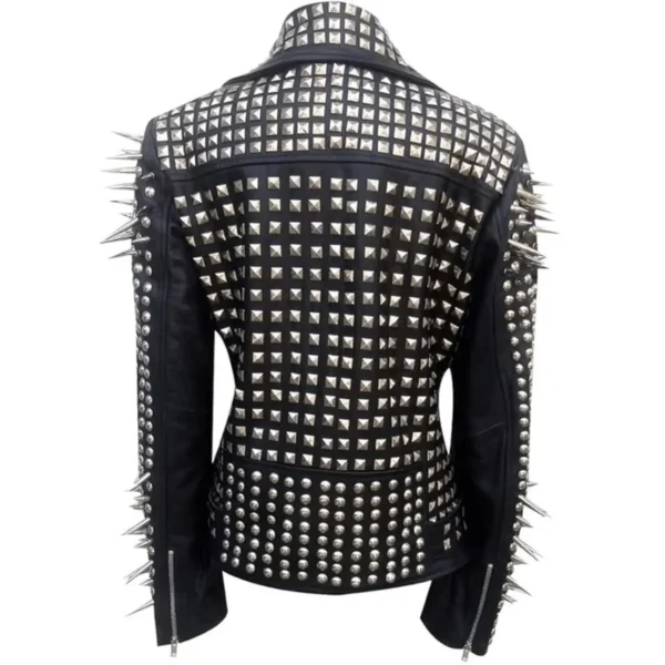 Women Heavy Studded Biker Jacket