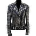Women Heavy Studded Biker Jacket