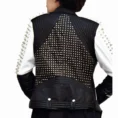 Women Silver Studded Leather Jacket
