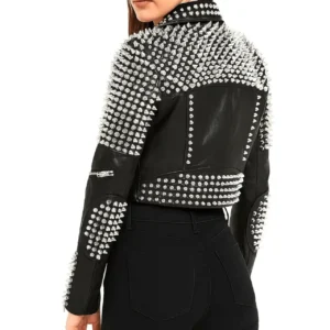 Women Spike Stud Leather Jacket