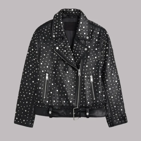 Women Studded Leather Jacket