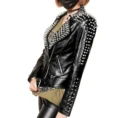 Women’s Punk Rock Spiked Jacket 3-min