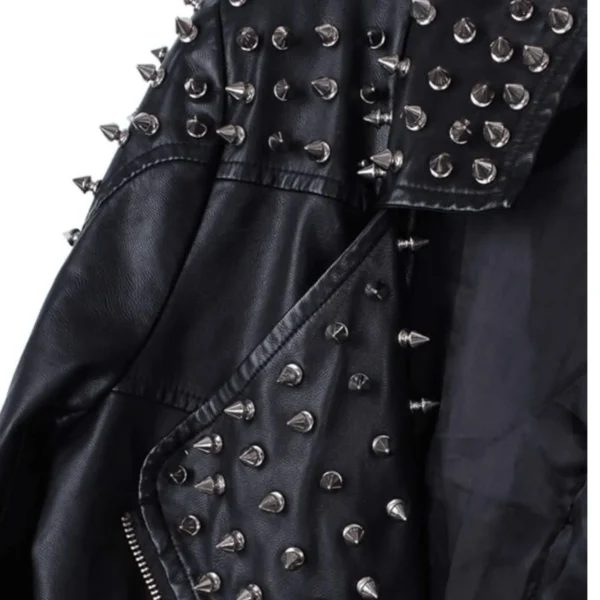 Women’s Punk Rock Spiked Jacket 4-min