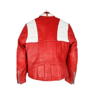 Women’s Red and White Biker Jacket