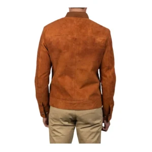 Men’s Brown Suede Biker Leather Jacket