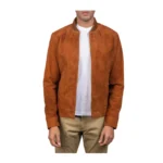 Men’s Brown Suede Biker Leather Jacket