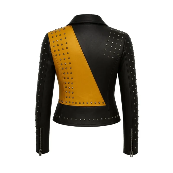Men’s Silver Studded Biker Jacket 2