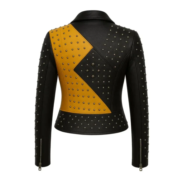 Men’s Silver Studded Biker Jacket 3