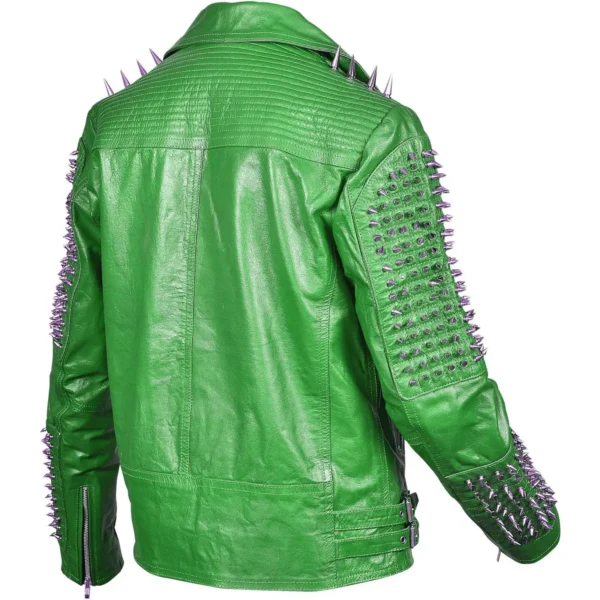 Men’s Silver Studded Punk Moto Jacket 2-min