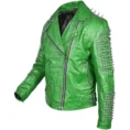 Men’s Silver Studded Punk Moto Jacket-min