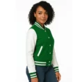 Women’s Green & White Varsity Jacket