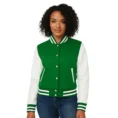 Women’s Green & White Varsity Jacket