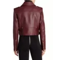 Women’s Maroon Biker Jacket 4-min