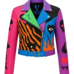Men’s Multicolor Leather Biker Jacket